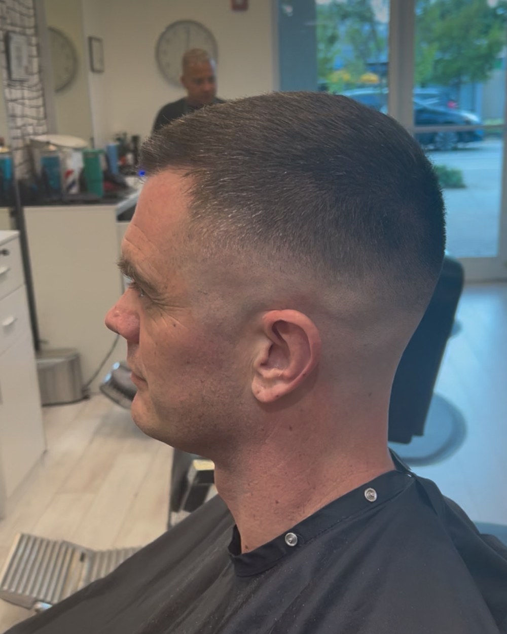 Skin fade profile haircut