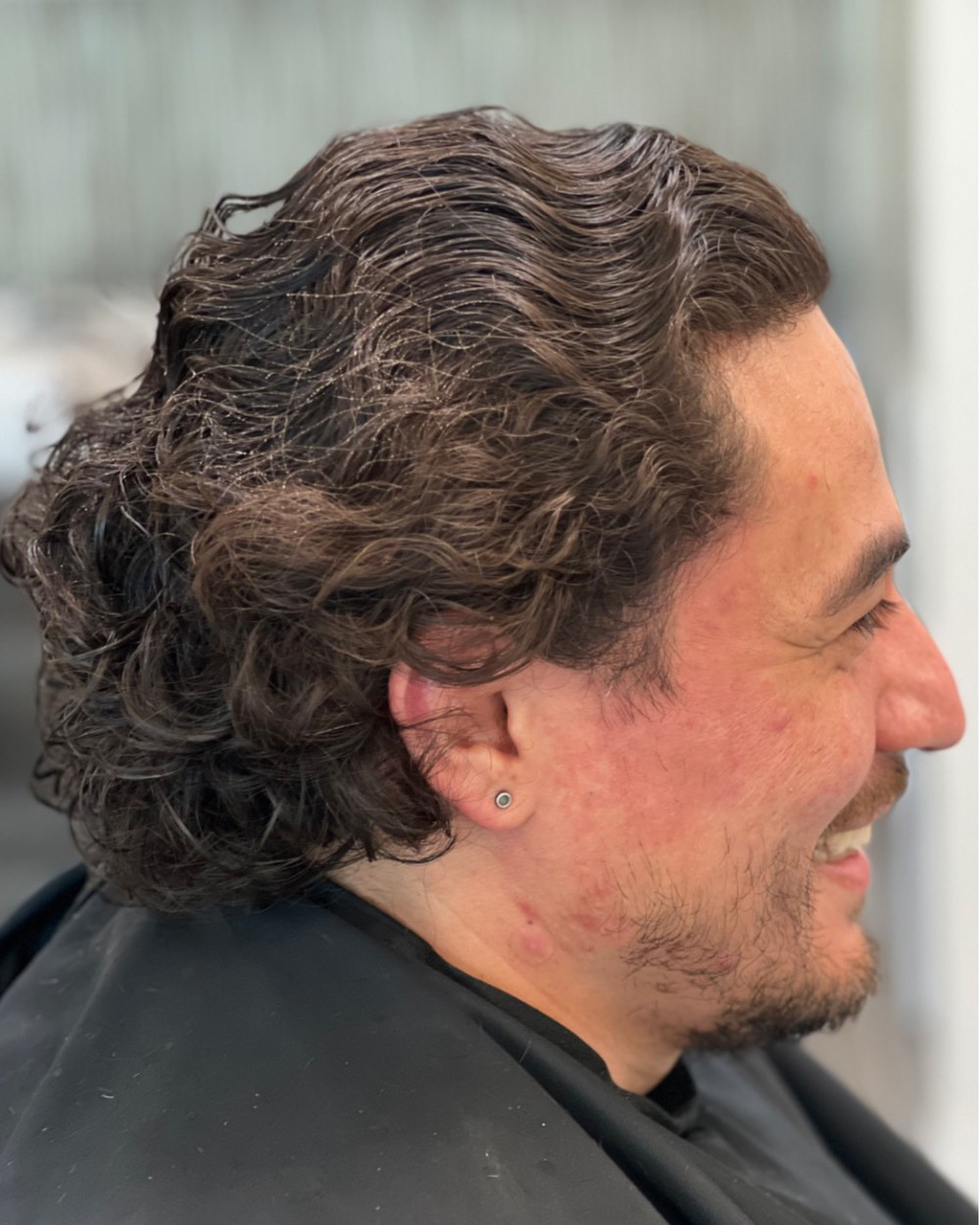 Curly men's haircut